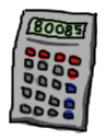 A calculator with the number '80085' typed in